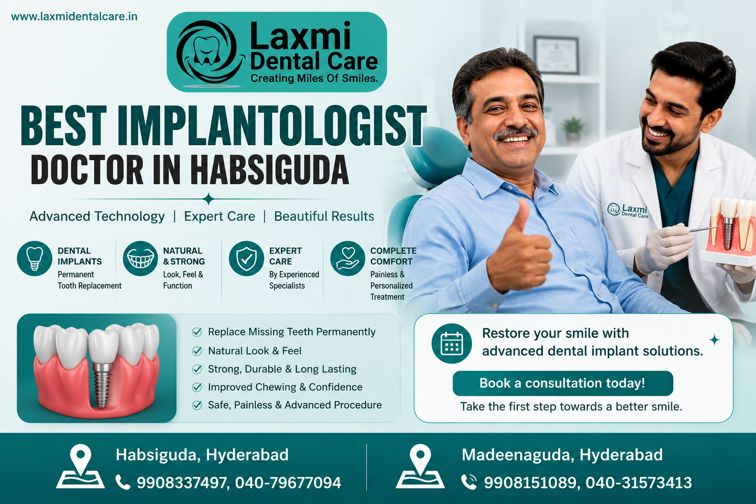 Best Implantologist Doctor in Habsiguda at Laxmi Dental Care